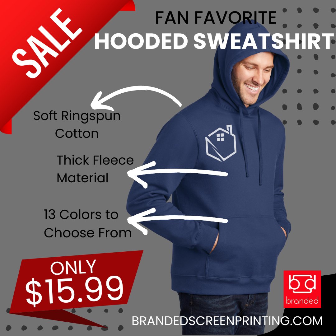 Stay Warm with Fleece Hoodies for only $15.99 - brandedscreenprintingstore.com/branded_screen…