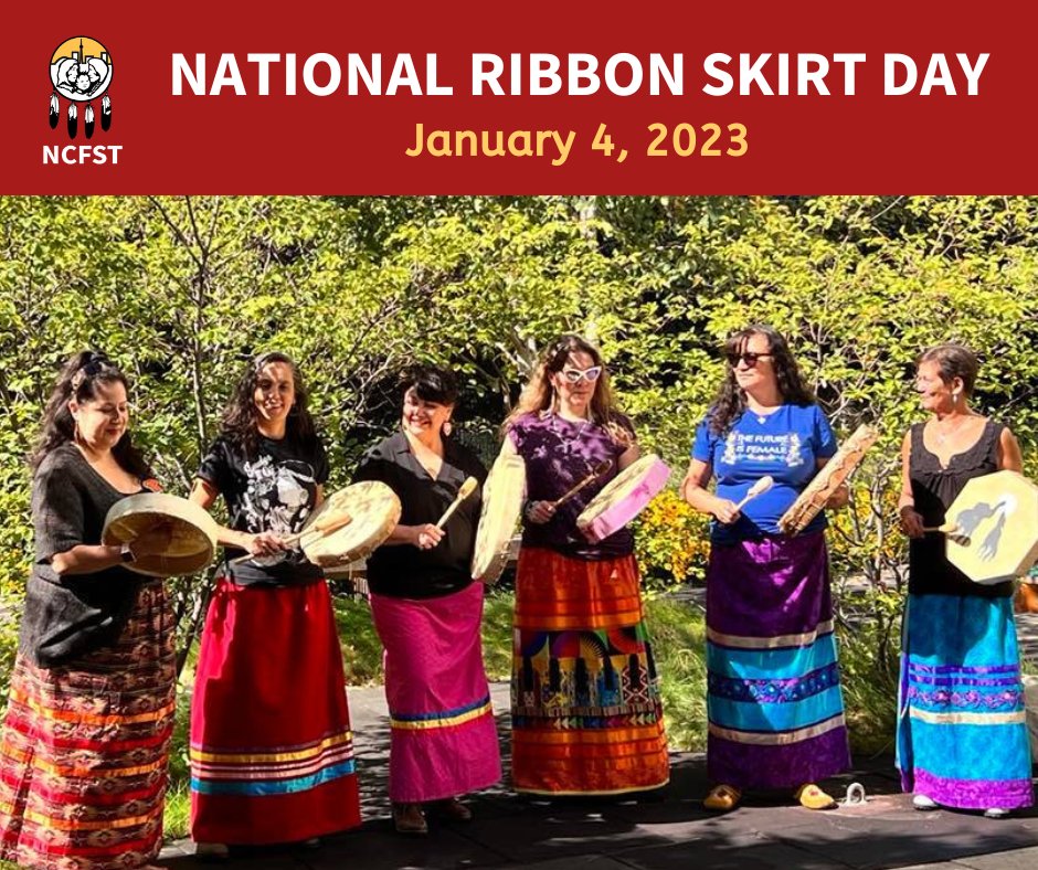 NCFST's tweet image. Today marks #NationalRibbonSkirtDay! We wear ribbon skirts as a symbol of resilience and womanhood, and to acknowledge the importance one's cultural identity. We encourage you to recognize and celebrate the significance of #Indigenoustraditions and cultural expressions.