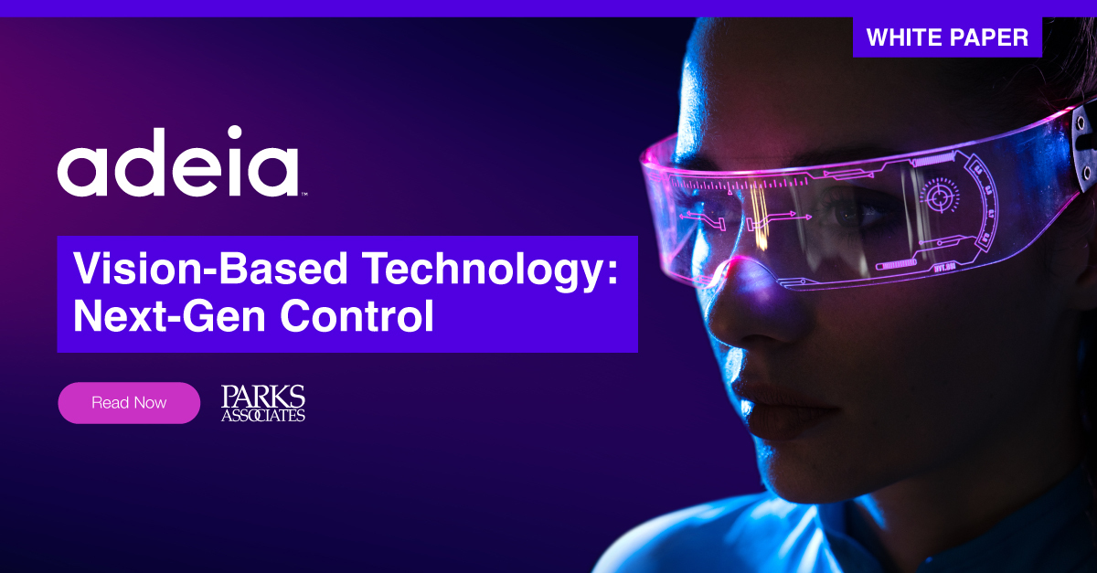Read our latest white paper, done in partnership with @ParksAssociates on “Vision-Based Technology: Next-Gen Control”. This paper examines the potential use cases of vision-based interfaces to augment the consumer experience.
Read now: adeia.com/research-and-p…