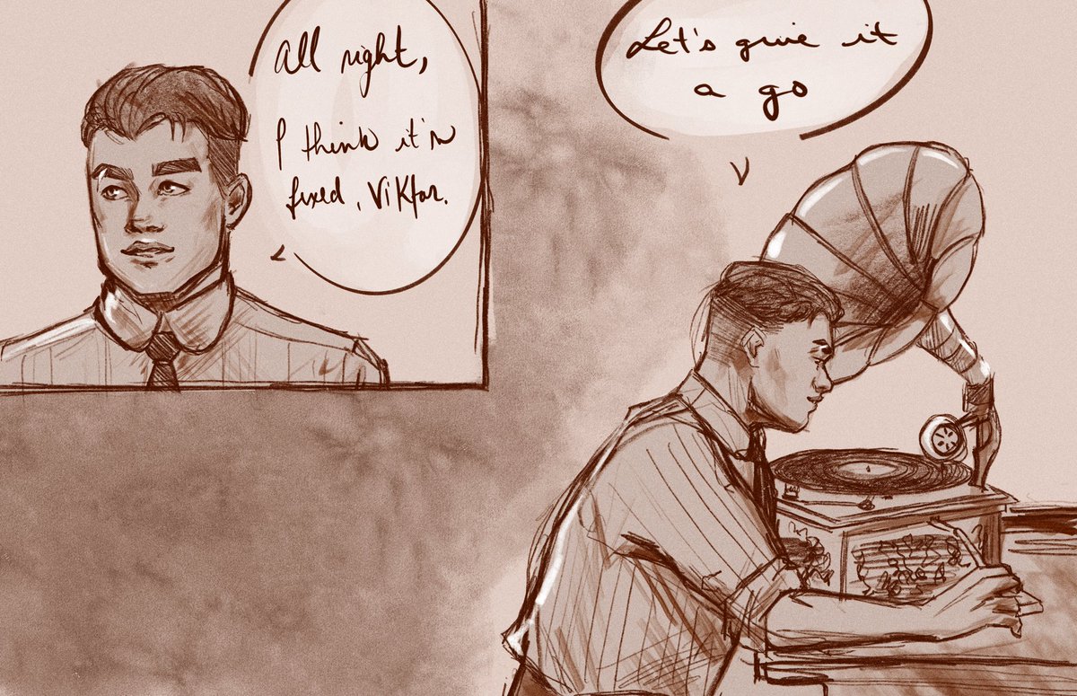 From a tumblr ask I got! 💛💛 coincidentally Let's do it, let's fall in love plays in the background 

A goal of mine is to work more on the 1920s au 👌

#jayvik 