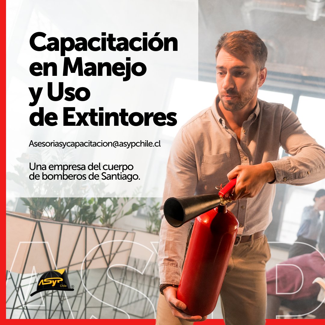 ASPChile's tweet photo. ¿De qué se trata esta capacitación?

- Duración de 4 h.
- Comprende el origen del fuego.
- Conoce los tipos de fuego. 
- Aprende los diferentes agentes extintores.
- Realiza una práctica en el uso de extintores.

¿Quieres saber más de esta capacitación? https://t.co/Z29gLwGzHy