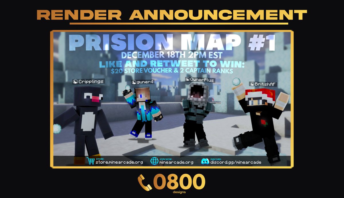 0800Designs's tweet image. Render announcement design.

@0800Designs x @MineArcade1.