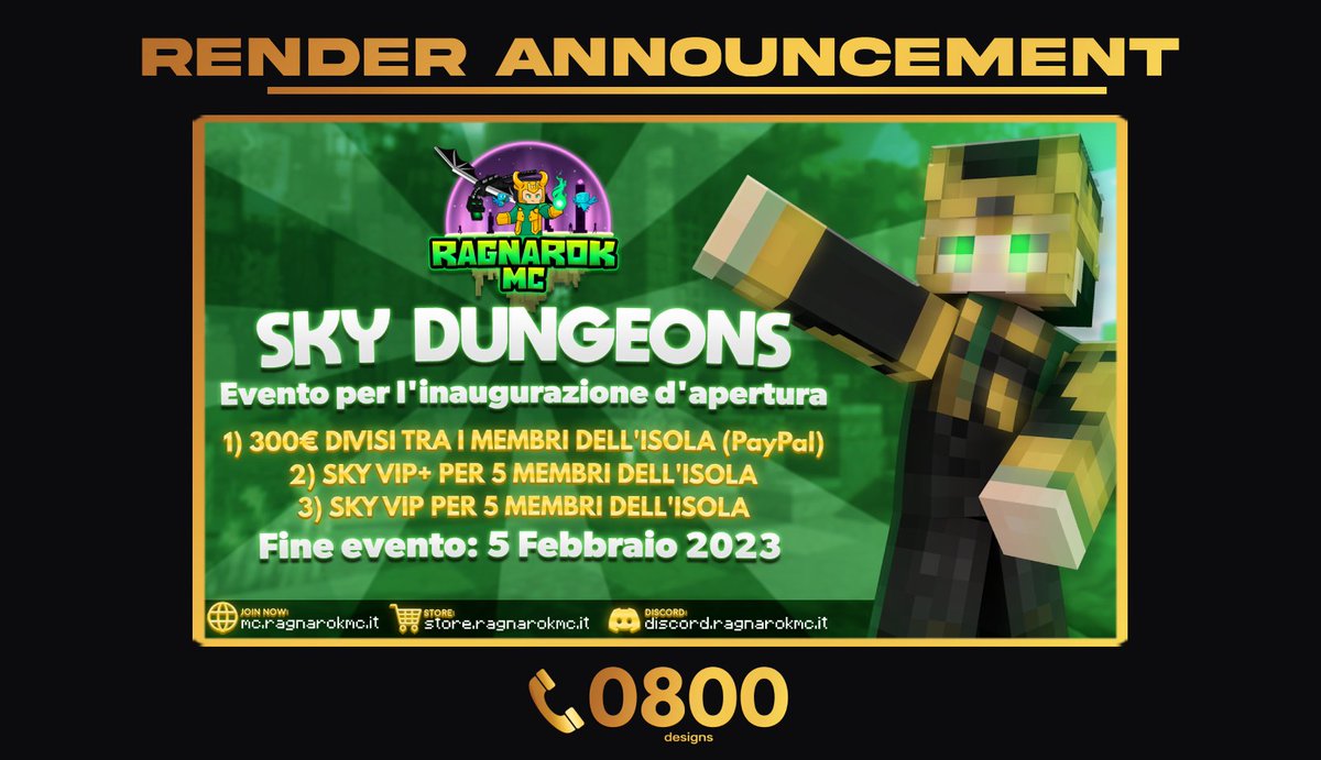 0800Designs's tweet image. Render announcement design.

@0800Designs x RagnarokMc.