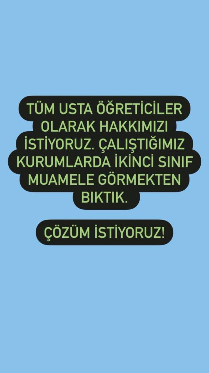 98.000 usta öğretici yıllardır beklediği hayalini kurduğu özlük haklarına kavuşmak istiyor sizce de hak etmedik Mİ?76
#UstaÖğreticiHakkınıİstiyor
<a href="/RTErdogan/">Recep Tayyip Erdoğan</a>  <a href="/meral_aksener/">Meral Akşener</a> <a href="/vedatbilgn/">Vedat Bilgin</a> <a href="/csgbakanligi/">T.C. Çalışma ve Sosyal Güvenlik Bakanlığı</a> <a href="/tcmeb/">Millî Eğitim Bakanlığı</a> 
<a href="/_aliyalcin_/">Ali YALÇIN</a>
<a href="/dbdevletbahceli/">Devlet Bahçeli</a>
