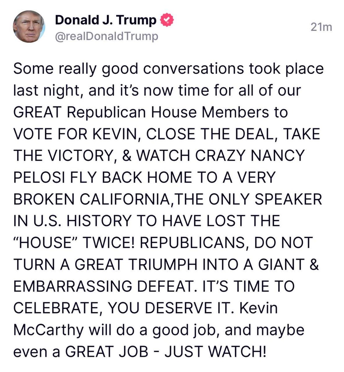 TheLadinplaid's tweet photo. Trump the RINO? Get real GOP and lead and get to work on Biden Inc.

#whatwouldreagando #GOP #moveon #LeaderMcCarthy https://t.co/ZfbiMSNtQh