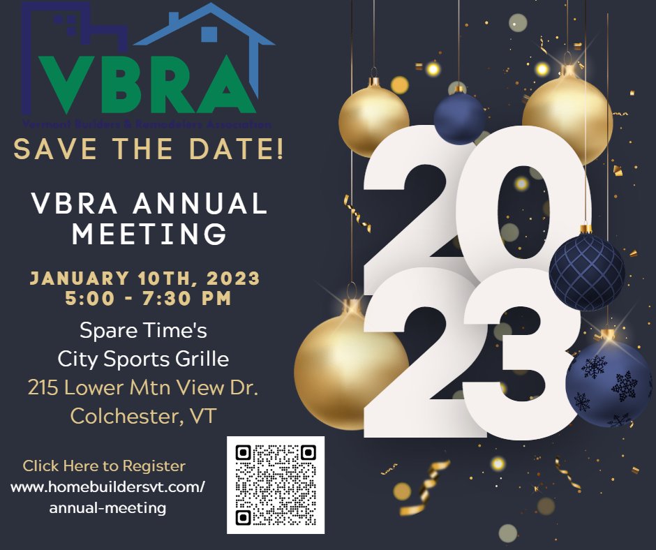 VermontBuilders's tweet photo. The VBRA Annual Meeting registration is still open! Whether you're a VBRA Member or not, come enjoy an evening of networking and socializing with this fun group!
https://t.co/fN0KW4gYgw https://t.co/ObPXq6iOv7