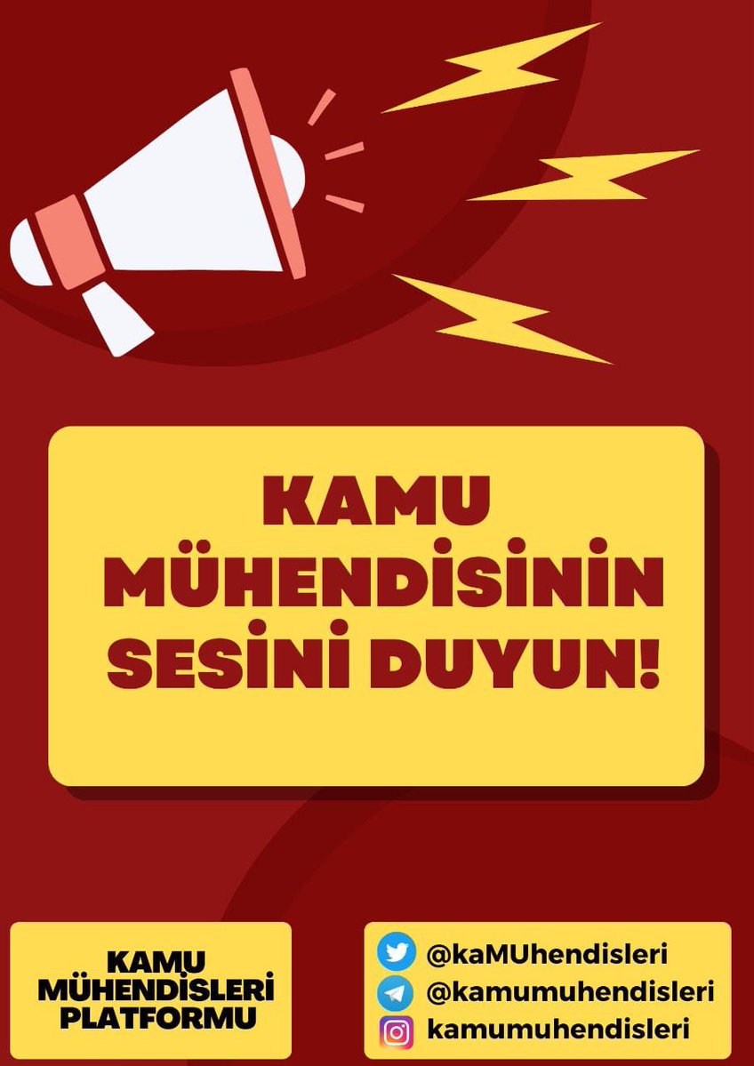 kaMUhendisleri's tweet photo. Lütfen artık kamu mühendislerinin sesini duyun.

@RTErdogan @fuatoktay @vedatbilgn @akaraismailoglu @fatih_donmez @murat_kurum @varank @VahitKirisci @NureddinNebati @suleymansoylu @kilicdarogluk @meral_aksener @dbdevletbahceli 

#KamuMühendisineEkZam https://t.co/Ztt1WuympU
