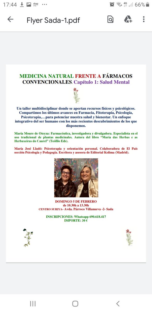 Nuevos talleres sobre las Alternativas Naturales a los Fármacos Convencionales centrados en la Salud Mental. Pontedeume y Sada. 🌟🍀🌻🌈❤