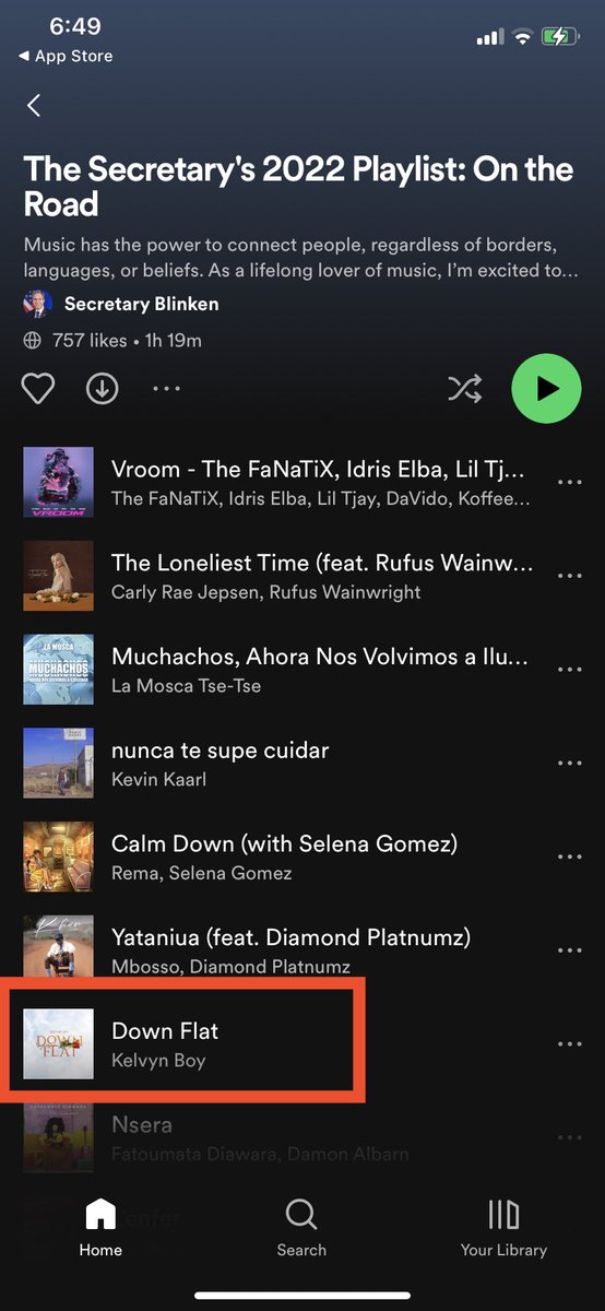 iloveyhureturns's tweet photo. BREAKING🇬🇭🎶: #DownFlat, a Ghanaian song by Ghanaian Afrobeats and Highlife superstar @kelvynboymusic_ makes it to the US Secretary of State, @SecBlinken’s 2022 playlist: On the Road.

Link to the playlist here: https://t.co/awDtWpxGdv… https://t.co/Vk7ozCbaHV