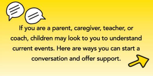 KidsMHF's tweet photo. At times like these, as a parent, caregiver, or teacher, you might be wondering how to talk to kids about tragedies they may see in the media. The #OnOurSleeves experts have strategies for #TalkingToChildren as well as important reminders as you take care of yourself. https://t.co/z6gk0Gq99K