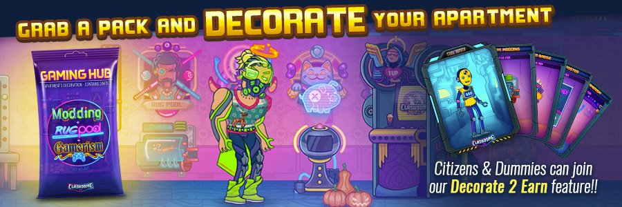 nfthiveio's tweet photo. 🎉"Breaking News: Starting Jan 4th even people with a Trial Dummy can decorate their apartments and participate in the Decorate 2 Earn aspect of https://t.co/CXKeC4xqfk!"

and we have 3⃣ packs to give away!
❤️like
🐦RT
👀Follow @clash_dome &amp; us

#WAXNFT #WAXWEDNESDAY  #waxfam https://t.co/weoalwr7AP