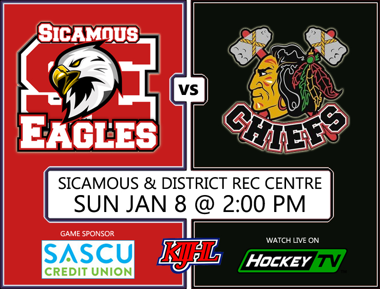 Sicamous_Eagles's tweet photo. 2023 starts at home Friday when the @KIJHLPosse ride into town for a 7pm puck drop. Saturday we take on the @KelownaChiefs at Rutland Arena at 7pm. Sunday the Chiefs come to Siccy for a 2pm game. Here we go!
#GoEaglesGo #NarrowsSmokehouse #BluestarCoachlines #sascu @KIJHL @KijhlS https://t.co/JBDtAiZLZN