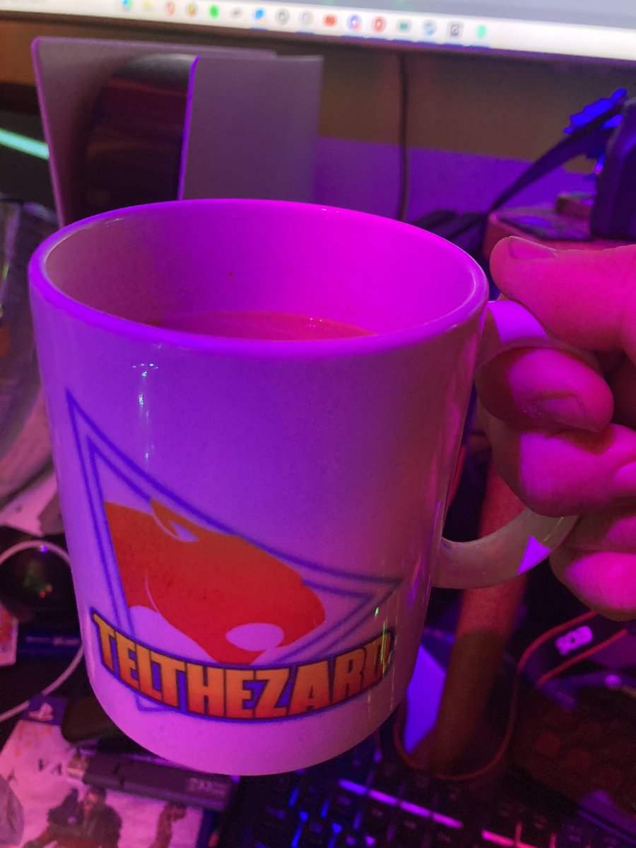 telthezard's tweet photo. Coffee in my new cup! Thanks @cdvs31681704 #createza #merch #coffee #mug #letsgrowstreamers #SmallStreamerCommunity #SouthAfrica https://t.co/WvW3xr1TGP