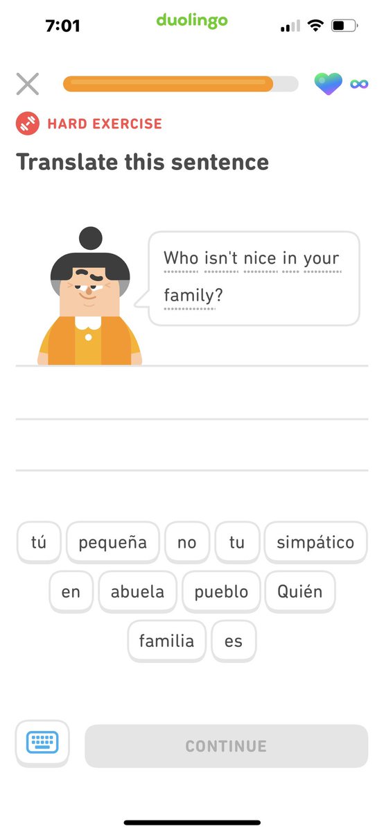 thecrassceiling's tweet image. Duolingo tryna start shit