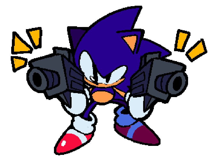 sonic the hedgehog holding weapon solo 1boy gun male focus dual wielding  illustration images