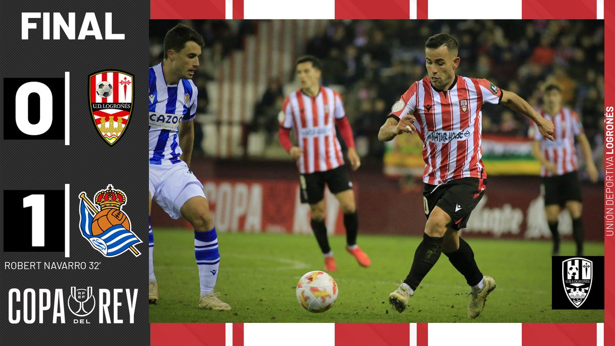 UDLogrones's tweet photo. FINAL | 0-1 | Adiós al sueño copero, en una noche de ensueño en la grada, ¡superando todos nuestros récords de asistencia, con Las Gaunas prácticamente llena! 🥰 

¡INOLVIDABLE! 🤍❤️

👥 ¡1⃣5⃣.2⃣3⃣1⃣ ESPECTADORES! 

#CopaDelRey #LogroñésRealSociedad https://t.co/Lx8MHOT1YQ