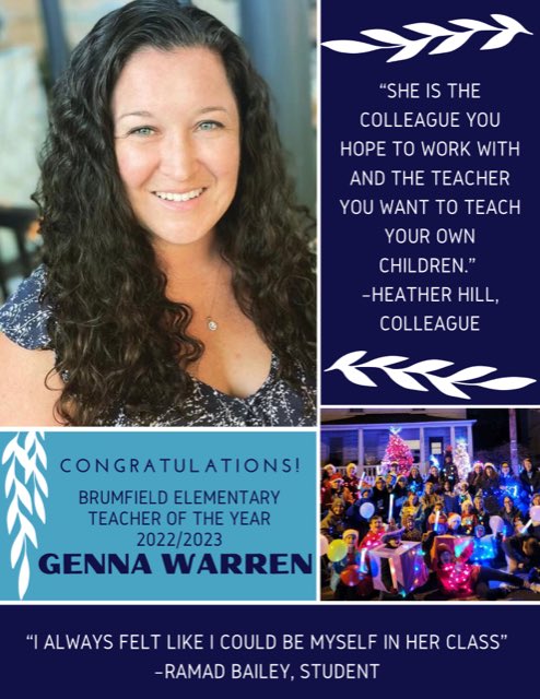 JGB_Giraffes's tweet photo. JGB is elated to announce its 2022-2023 Teacher of the Year!  Mrs. Genna Warren epitomizes what it means to be a Giraffe🦒! Her love for her students and our school has not gone unnoticed. Congrats Mrs. Warren!  You deserve this amazing recognition! ❤️ #teacheroftheyear https://t.co/gw11h2bZz6