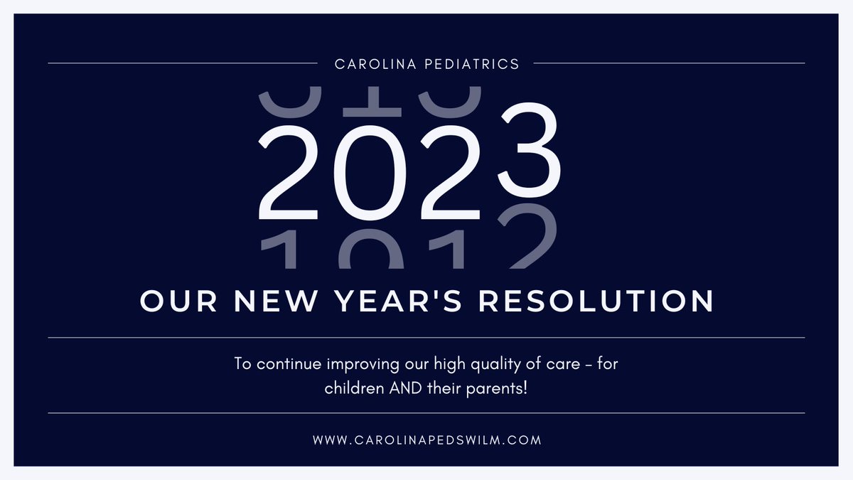 The Carolina Pediatrics team is always looking for new ways to improve our service and patient satisfaction. What are YOUR family health goals for the New Year?

#carolinapediatrics #carolinapedswilm #healthgoals #childhealth #healthcare #goals #newyear #newyearsresolution