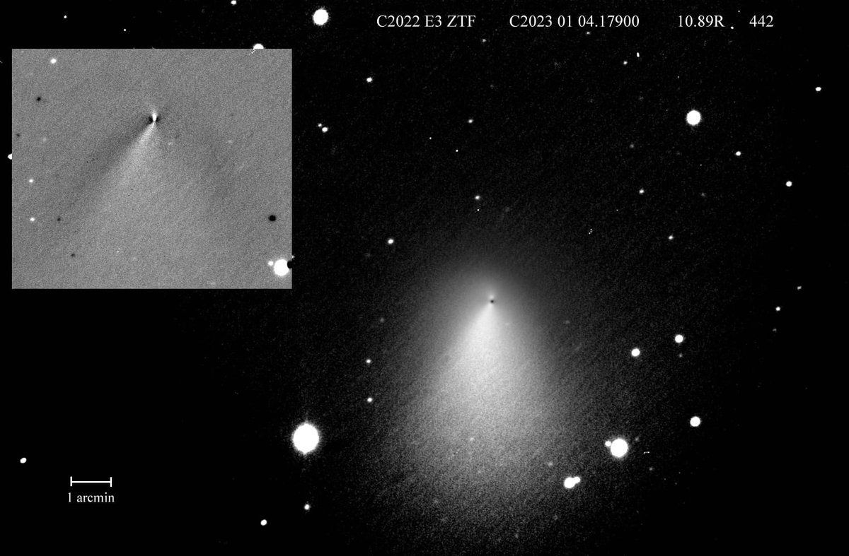 Josep_Trigo's tweet photo. LAST NIGHT INNER COMA OF COMET #C2022E3 #ZTF as imaged this morning from #GualbaObservatory, #Catalonia by Albert Sànchez #MPC442. Its false nucleus photometric magnitude increases a bit every day.
Find its current location by using @TheSkyLive: https://t.co/p2vig5WjBK https://t.co/EIcIZOqqIx