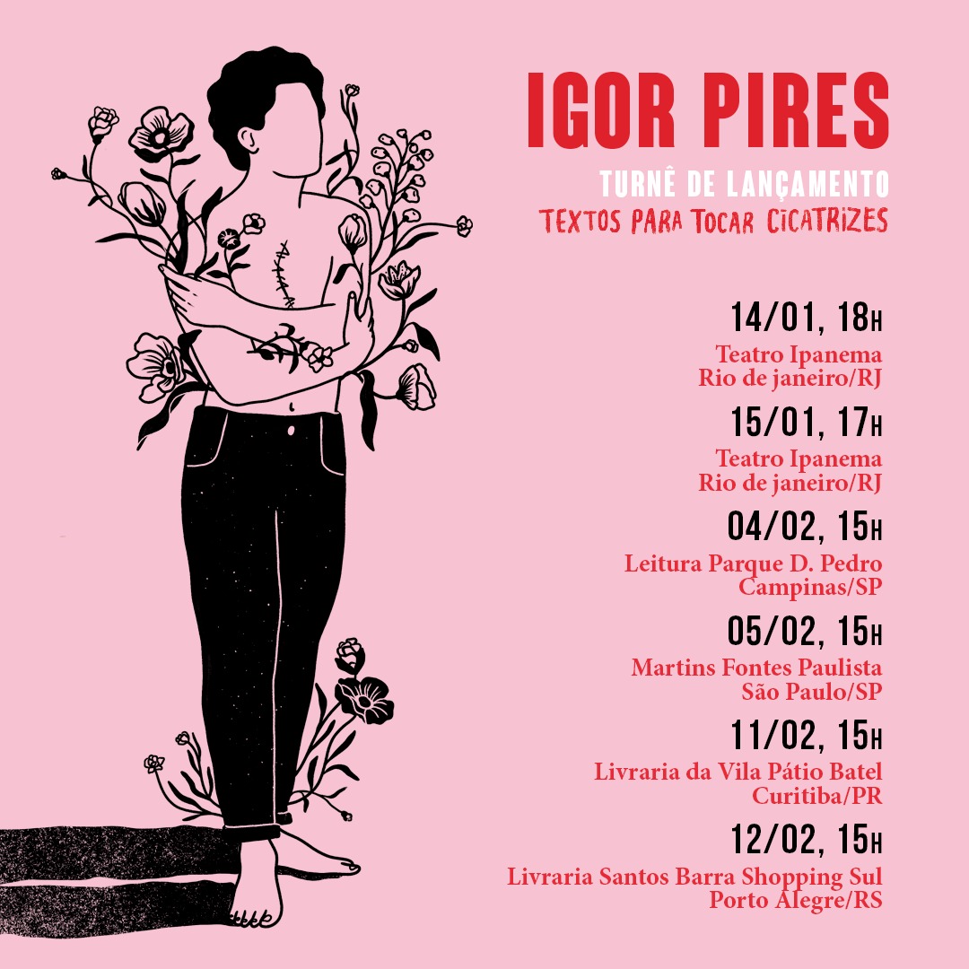 editoraalt's tweet photo. A turnê de lançamento de “Textos para tocar cicatrizes” está chegando!
Igor Pires já está pronto para conhecer vocês! Anotem as datas! ❤️
Quem aí já está ansioso para garantir seu autógrafo? 🥰
#TCD #Textosparatocarcicatrizes #IgorPires #EditoraAlt https://t.co/aFwVwNluBt