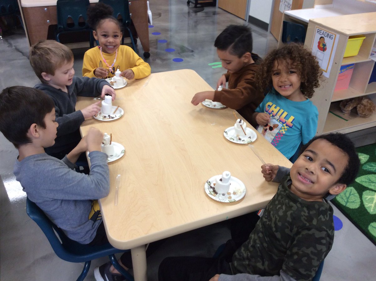 HandleyCTEClass's tweet image. We made a snowman snack today.