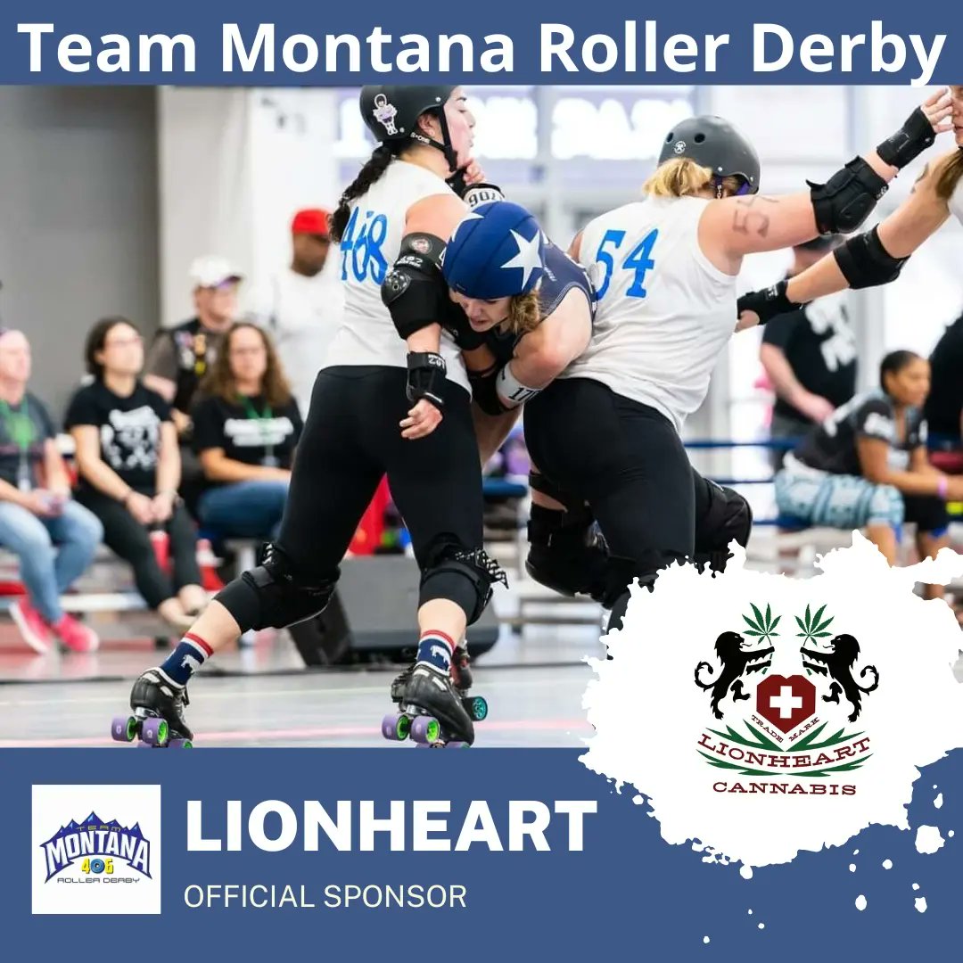 We're celebrating 2023 and this amazing new sponsor!! Thank you Lionheart Cannabis for supporting Montana Roller Derby!