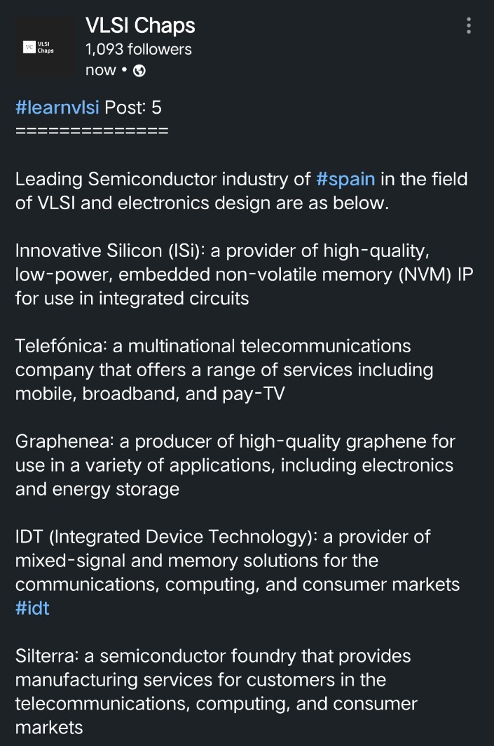 vlsichaps's tweet image. #learnvlsi Post: 5
#vlsi #vlsichaps #learnvlsi #learningseries #tutorial #job #chipdesign #semiconductorindustry #semiconductor #daily #series 
#technology #design #electronics #manufacturing #semiconductor #markets #computing #telecommunications