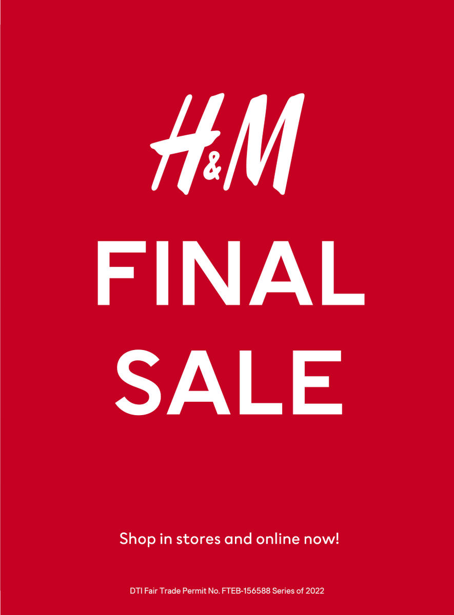 hmphilippines's tweet photo. ⏰TIME IS RUNNING OUT!! It's your last chance to score for fashion pieces in great deals. #HMSale 

Shop now in stores or download the H&amp;M app to shop anytime and anywhere. https://t.co/P7GP7WDJRP https://t.co/zTtqmQZOZK