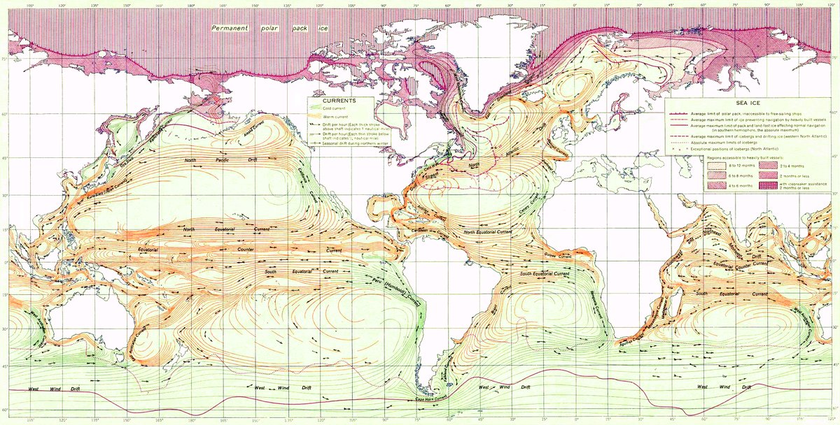 How did #writing go today, #WritingCommunity? 

I finished a chapter in my #WIP that involved a lot of worldbuilding. Then, I learned about ocean currents & was captivated by this #map of #ocean currents from 1943!

#OceanCurrents #AmWritingFantasy #AmWriting #Oceanography