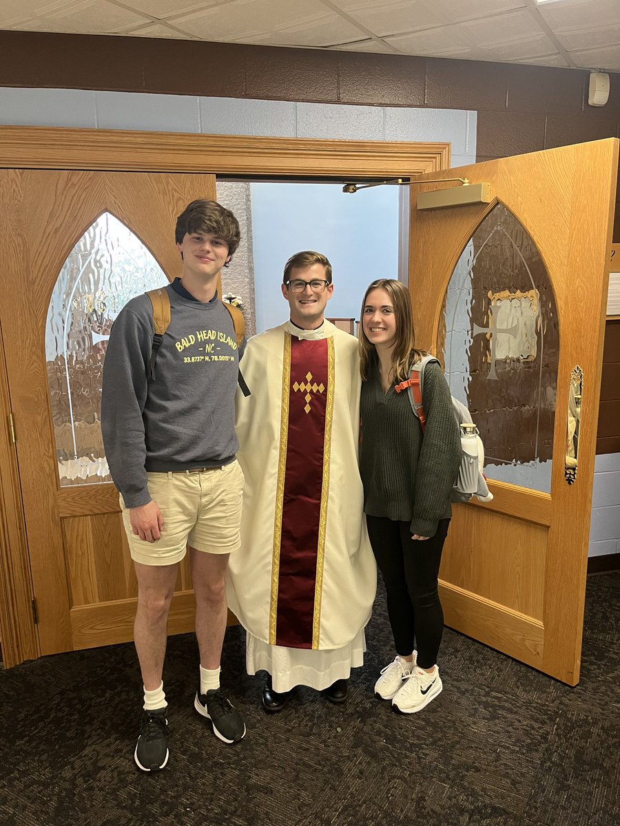 Thank you Father Luke for inviting the Gibbons Fishing Club 🎣 to participate in a wonderful Mass today celebrating Saint Elizabeth Ann Seton, the founder of the 1st Catholic Parochial school in America &amp; the Patron Saint of Seafarers.  <a href="/lukerawicki_lc/">Father Luke Rawicki</a> @rogo <a href="/cghsnc/">Cardinal Gibbons High School</a>