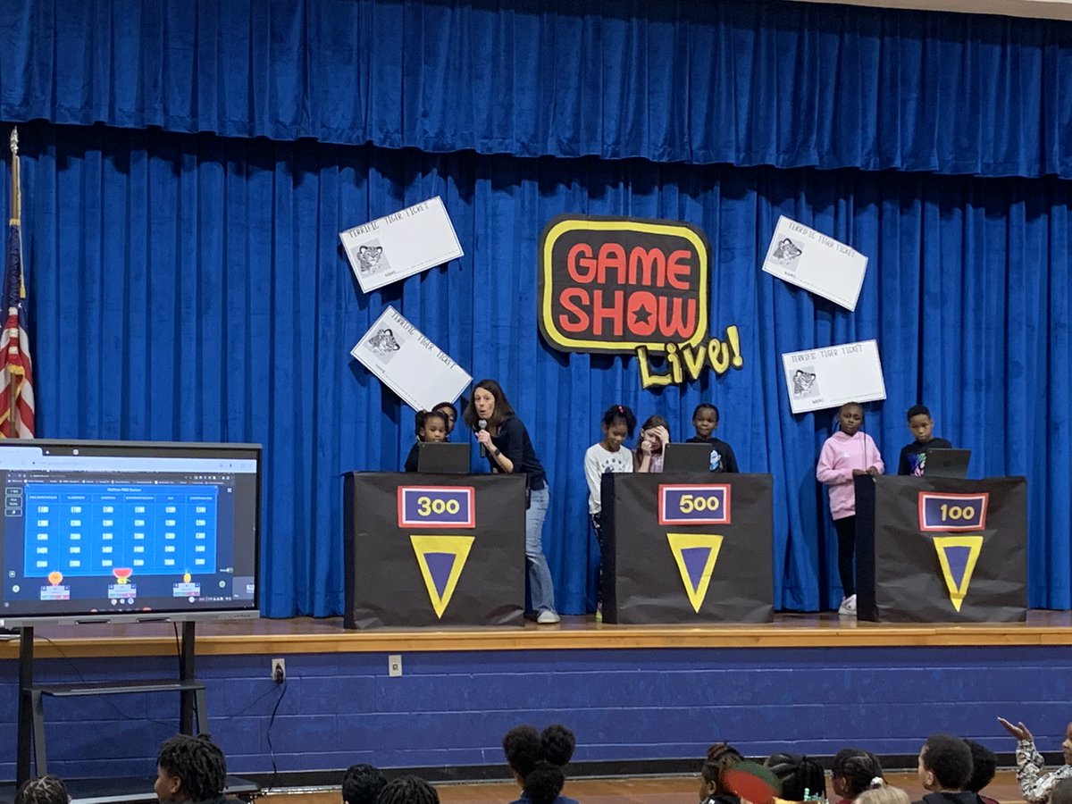 TMEChesapeake's tweet image. Our students had a great time at the TME Game Show Live Assembly today where we reviewed behavior expectations! #FunAssembly #BehaviorExpectations #TigerPride