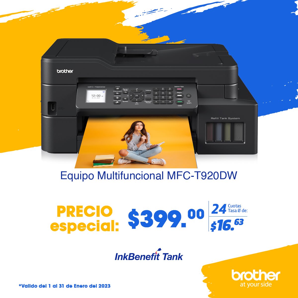 rafenlinea's tweet photo. Quieres obtener un equipo con:

✅ Impresiones a colores vibrantes
✅ Impresión económica
✅ Opciones de conectividad y tintas de ultra alto rendimiento 
✅ Nuevo sistema recarga de manos libres.

Tu opción es una impresora Brother Multifuncional T920DW. https://t.co/mZU7jEZhRP
