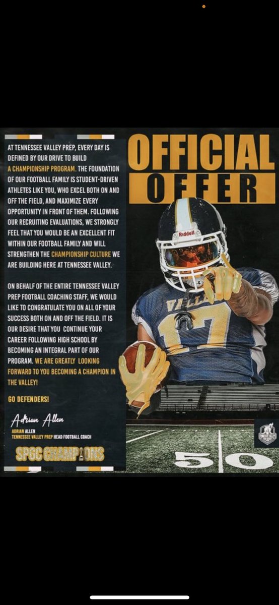 After a great conversation with <a href="/CoachOW13/">Coach Omari Washington</a> I am blessed to receive an offer from @tnvpsa Thank you so much for this opportunity!! <a href="/LHSFBRecruits/">Loganville Football Recruits</a> <a href="/og_triple_og/">Willie Oglesby (Recruiting Kingpin)</a>