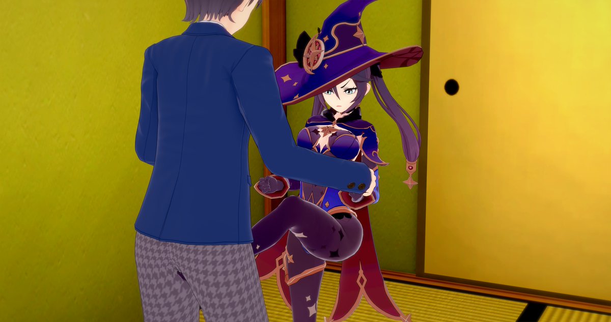 justaokay7's tweet photo. I felt like making something with Mona but couldn't decide what, so I ended up making two instead. #animeballbusting #ballbusting #koikatsu https://t.co/LglX0f62J7