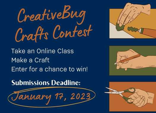 Are you spending your holidays making crafts? Don't forget to submit them to us for a chance to win! Deadline is January 17th.