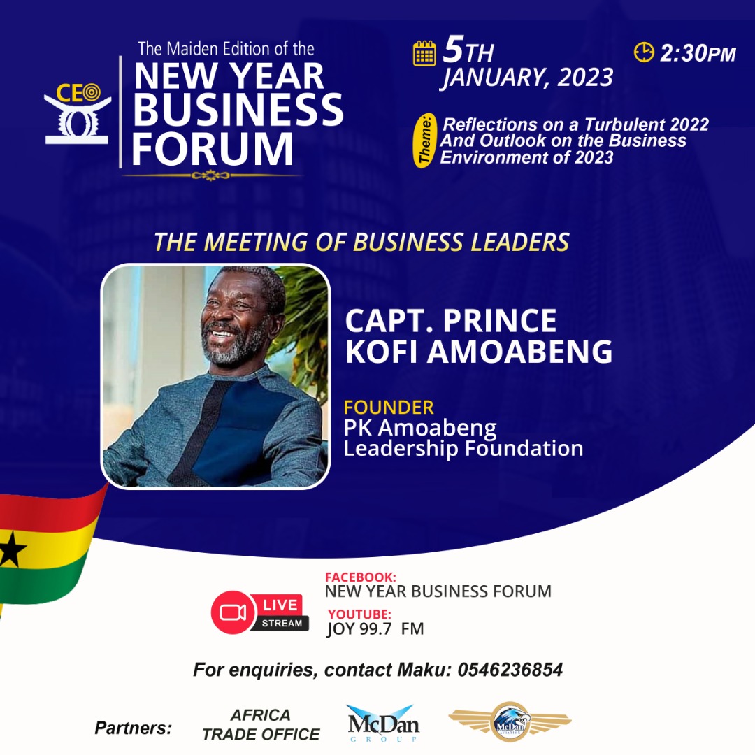 Joy997FM's tweet photo. Boost your career path by participating in the Maiden Edition of the New Year Business Forum on the 5th of January, 2023 at 2:30 pm. You can live stream the event on the New Year Business Forum Facebook page and the Joy 99.7 FM Youtube Channel. https://t.co/KwoRurXLI9