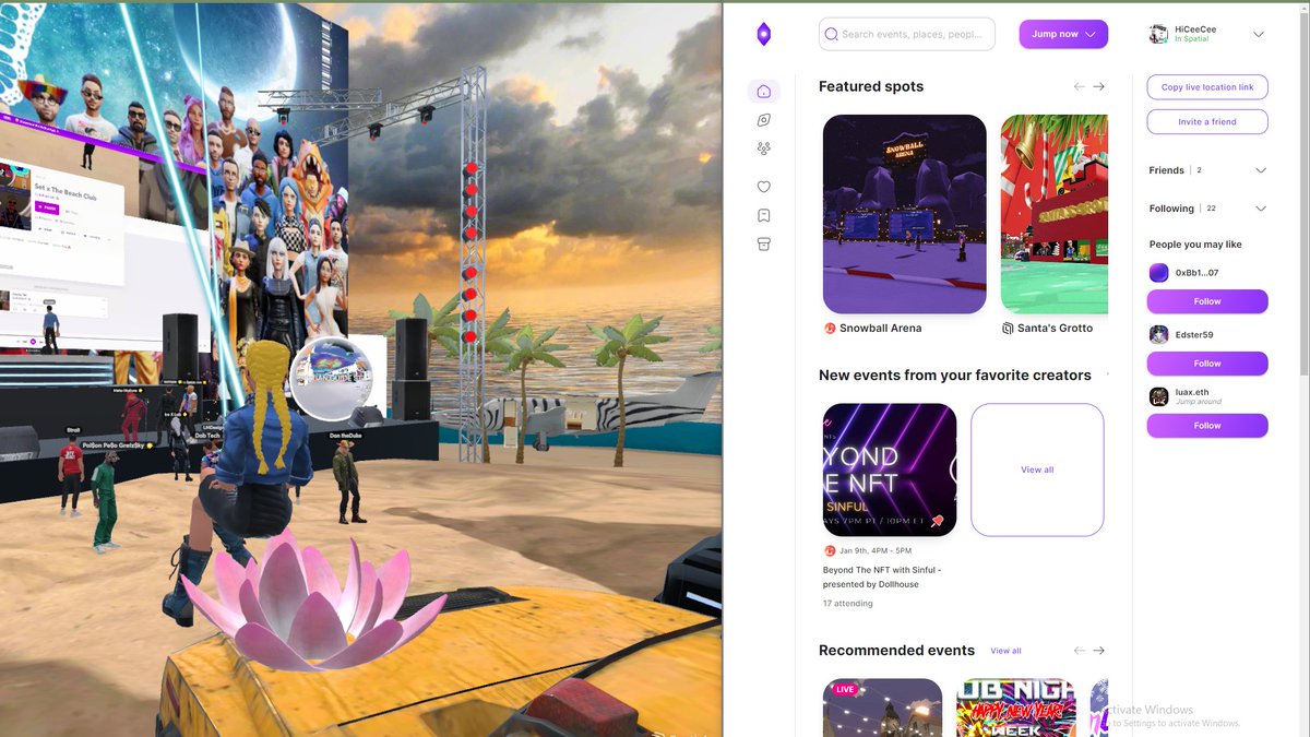 HICeeCee's tweet photo. yup...I am currently in @Spatial_io vibing on some poetry by @LMDesigns8 &amp; Music by @LofiRadio_
 at the @StiloMusicGroup 

Want to know where your #OneMetaverse Maxi's are hanging out?

@Lighthouse_wrld has the Chrome Extension of your DREAMS❤️‍🔥
#web3 #Metaverse #HICeeCee #TM3 https://t.co/snTmMJ4IIO