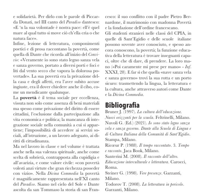Su #EaS #gennaio #Morcelliana ho riflettuto sul legame tra #letteratura #migrazione #memoria a partire da ‘Io sono stato legno sanza vela e sanza governo. #Dante alla Scuola Lingua e Cultura Italiana <a href="/santegidionews/">Comunità di Sant'Egidio</a>. Rileggere la propria storia migrante con la poetica di Dante