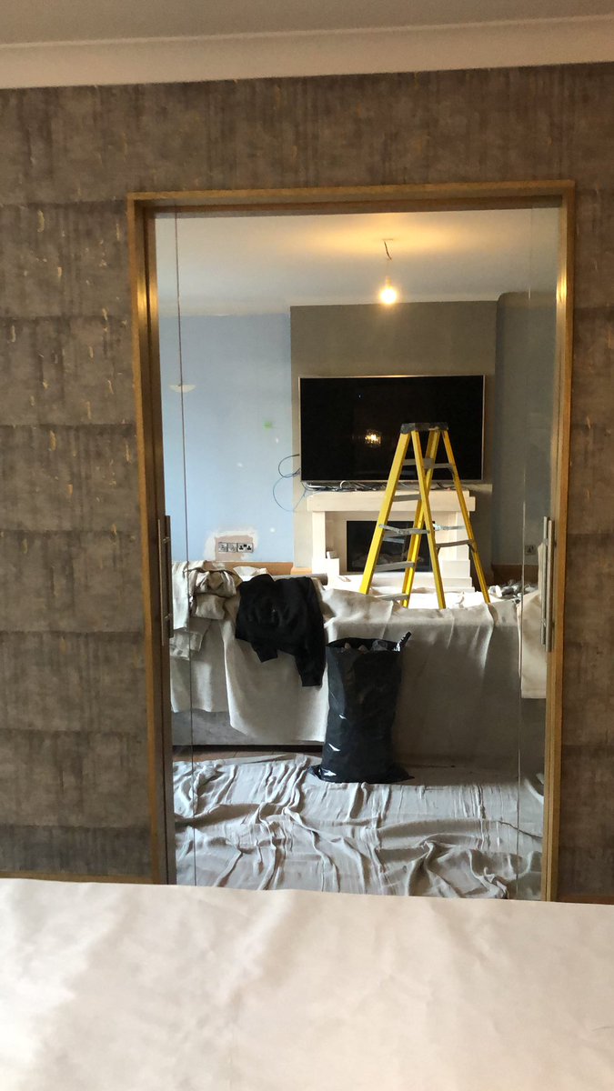 First job of the new year done . Bar area wallpapered . #prestbury #cheshire