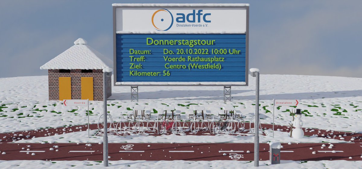 🚲 #Donnerstagstour 🚲
Centro (Westfield) (56 KM)
Treffpunkt : 10:00 Voerde Rathausplatz
dinslaken-voerde.adfc.de/radtouren
#Radfahren #FahrradClub