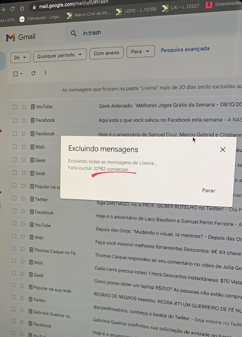 amgs eu descobri que tem como apagar todos os emails da pasta social e promoções sem precisar ir clicando de um por um, resultado: 32.982 emails apagados kkkkkkkkkk