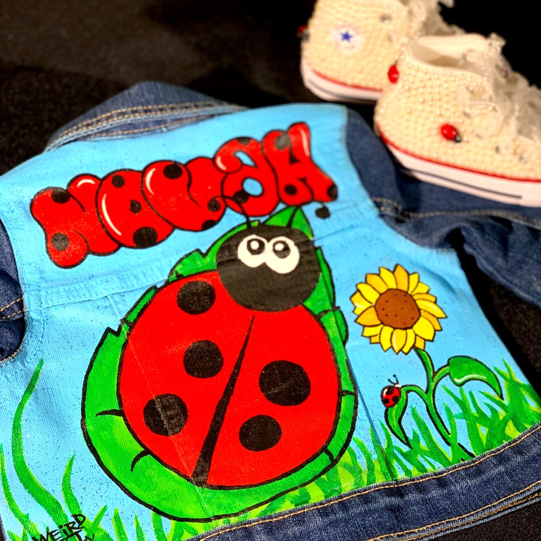 weirdartsociety's tweet photo. A Few More #Toddler Denim Jacket With Sneakers Combos. Currently Accepting New Orders. Customized Fashion Artwork. Message Us 🎨🎨
#Artist #Designer #HandPainted #CustomClothing #CustomShoes #Painting #CustomDenimJacket #SpiderMan #LadyBug #PawPatrol https://t.co/c4mjeX4wJR
