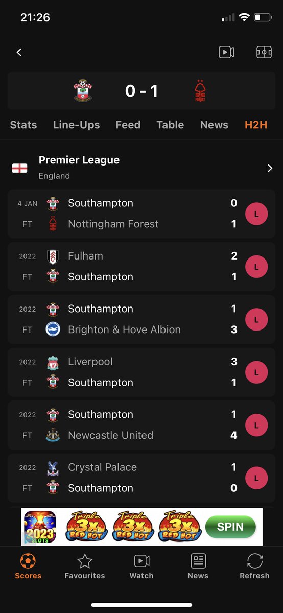 Haydnreay90's tweet photo. @SouthamptonFC Absolutely bloody useless! Surely Nathan Jones is done now. Not 1 point since he’s joined. Get him out now before it’s to late https://t.co/e88WhKQooW