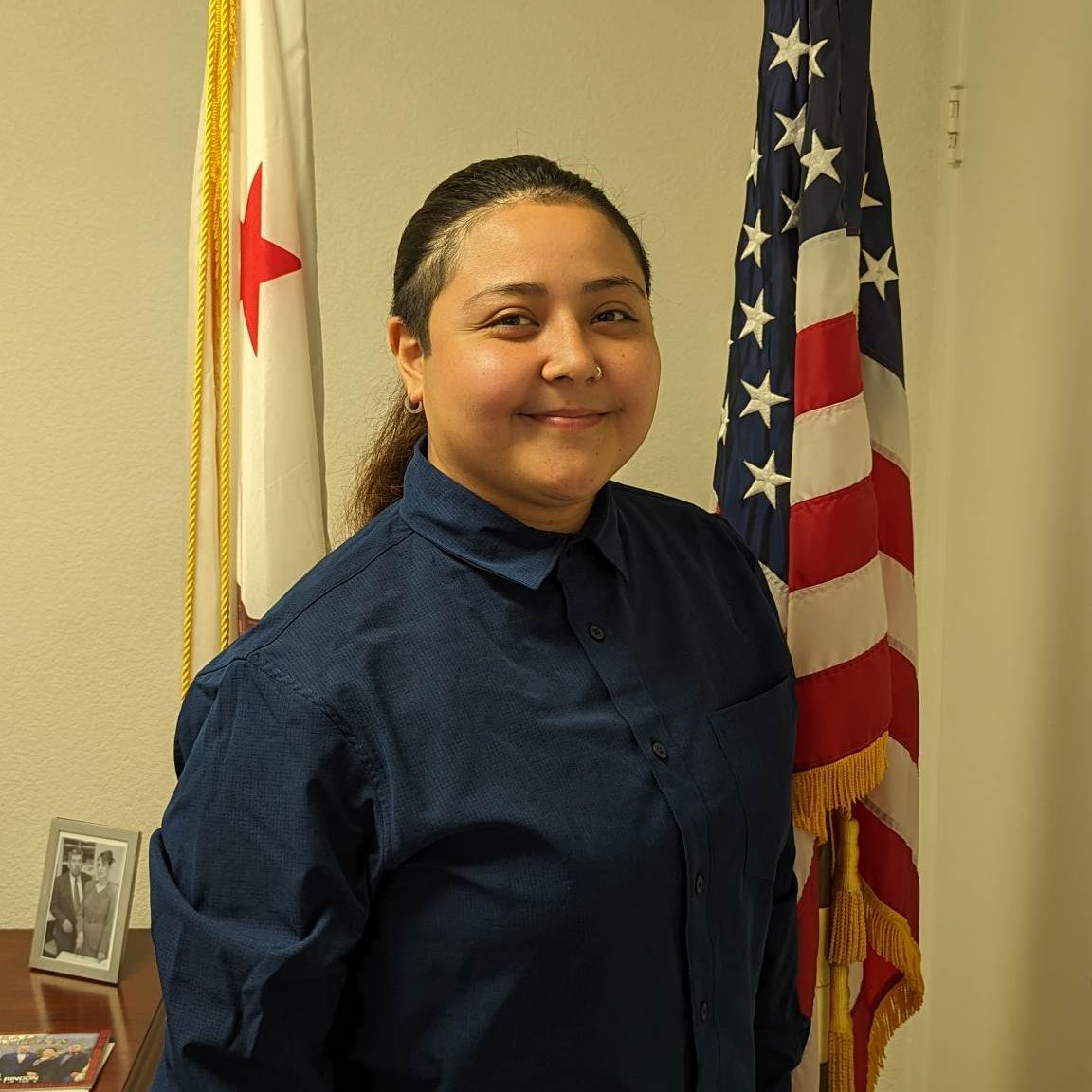 Our new intern started yesterday, Ms. Fatima Gonzalez-Ruiz. Ms. Gonzalez grew up in Spring Valley, CA together with her 5 brothers. She earned her BSc in Criminology and Justice at San Jose State, and wants to become a social worker. Ms. Gonzalez is excited to intern in #AD80.