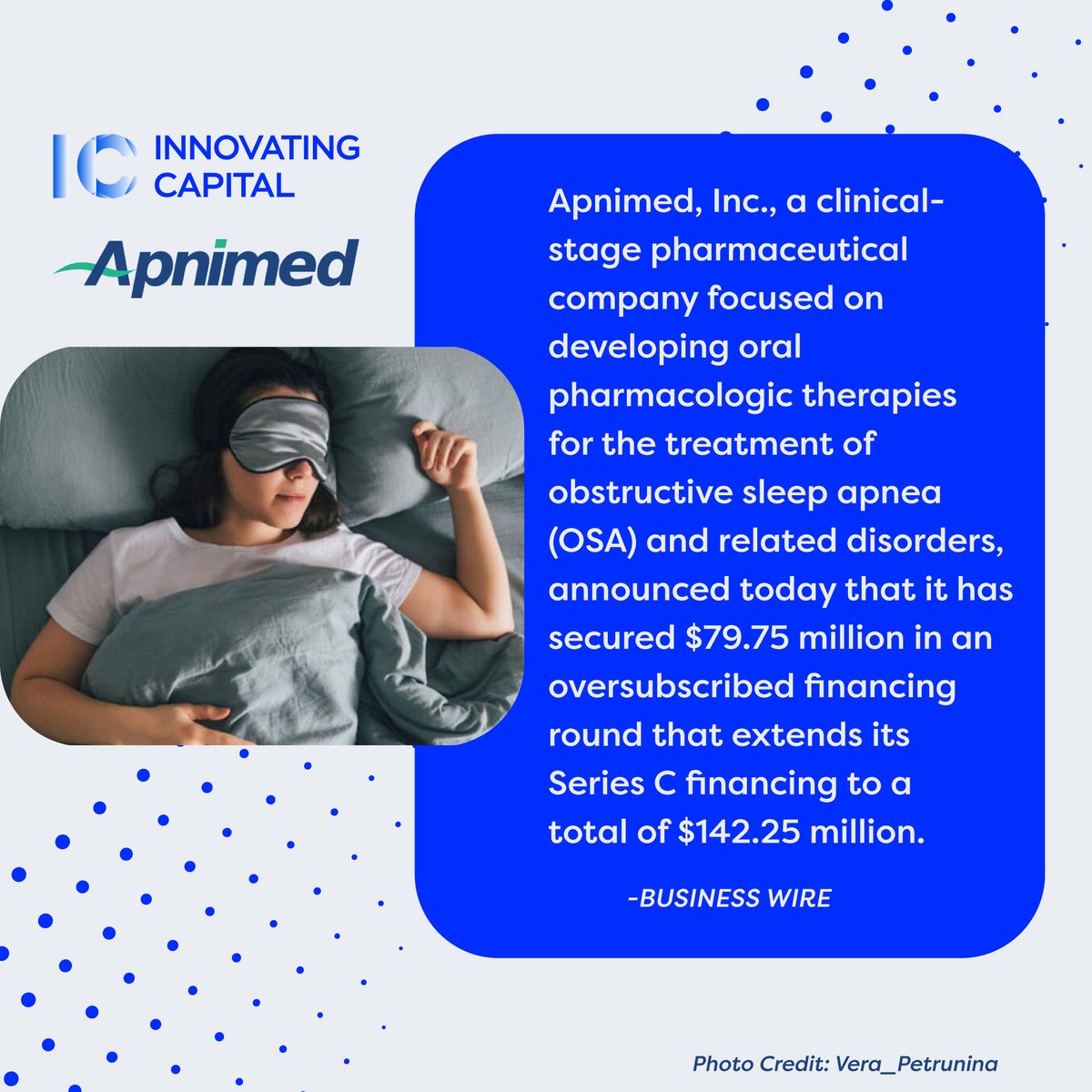 Apnimed secures $79.75 million in Series C financing for #sleepapnea therapies
#pharmaceutical #pharmaceuticalindustry #sleepapnea #obstructivesleepapnea #OSA #financing #investment #startup #pharmaceuticalstartup #healthtech #healthtechstartup #healthcareindustry #VentureCapital