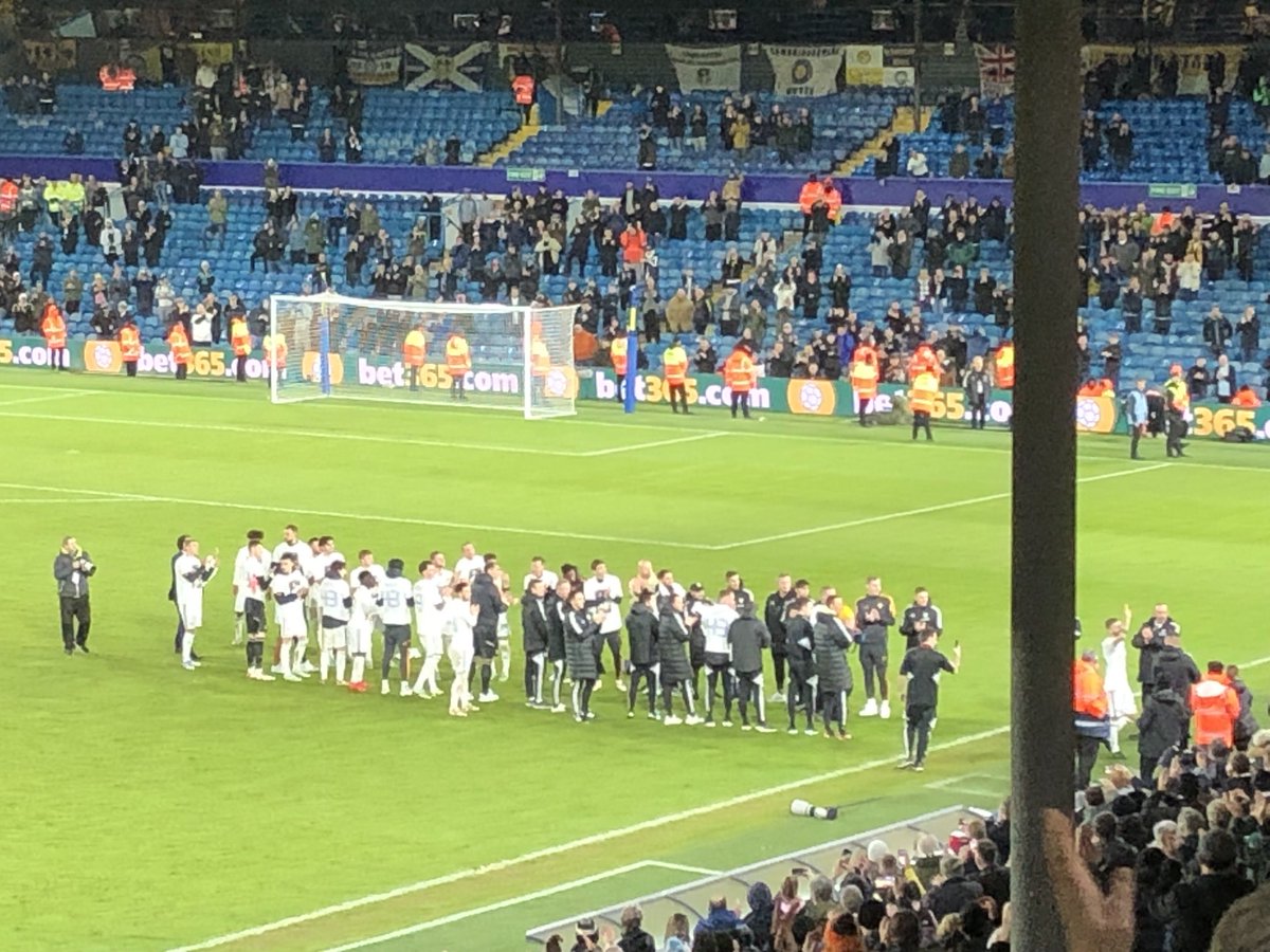 henrywinter's tweet photo. Leeds United players and staff wearing Mateusz Klich shirts as they say farewell to Klich. “You’re Leeds and you know you are” chant the #LUFC fans as a tearful Klich departs. He’s given them great service. https://t.co/Z8V6ZvOhAk
