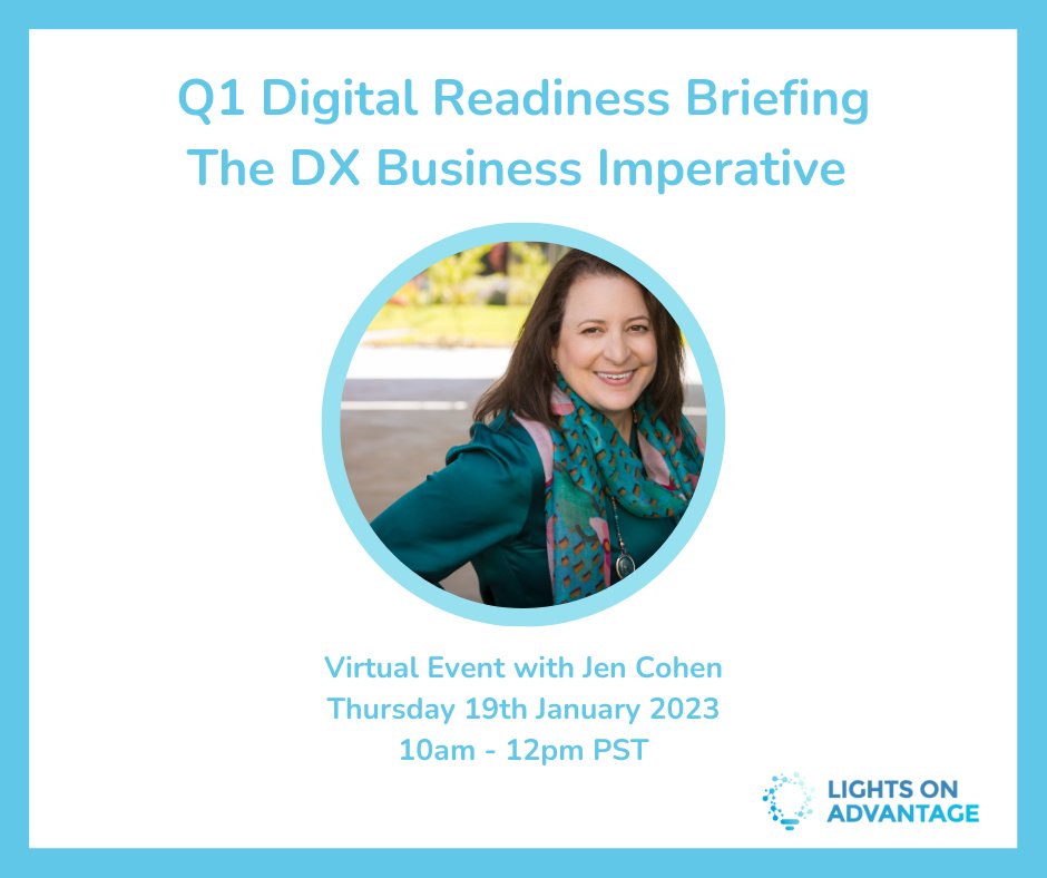 It's vital you invest in your Digital Transformation strategy in 2023!

Want to improve your customer experience, employee experience and remain more competitive in 2023? 

I'd love you to attend my virtual workshop on Jan 19th 10am-12pm PST. Register: ow.ly/5BjH50LWMMR