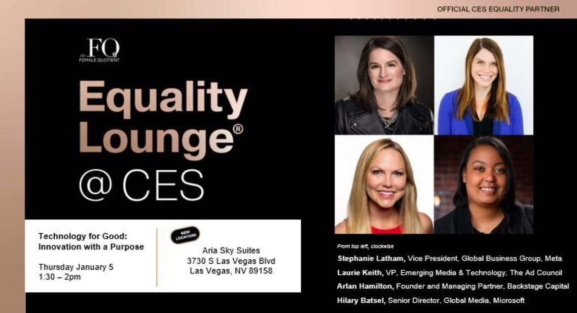 Ad Council (@AdCouncil) on Twitter photo 2023-01-04 21:52:27 Join our very own Laurie Keith live tomorrow at the @femalequotient's Equality Lounge at the CES conference as she discusses with @meta how they hope to improve users' mental health through technology. facebook.com/FemaleQuotient… Join our very own Laurie Keith live tomorrow at the @femalequotient's Equality Lounge at the CES conference as she discusses with @meta how they hope to improve users' mental health through technology. facebook.com/FemaleQuotient…