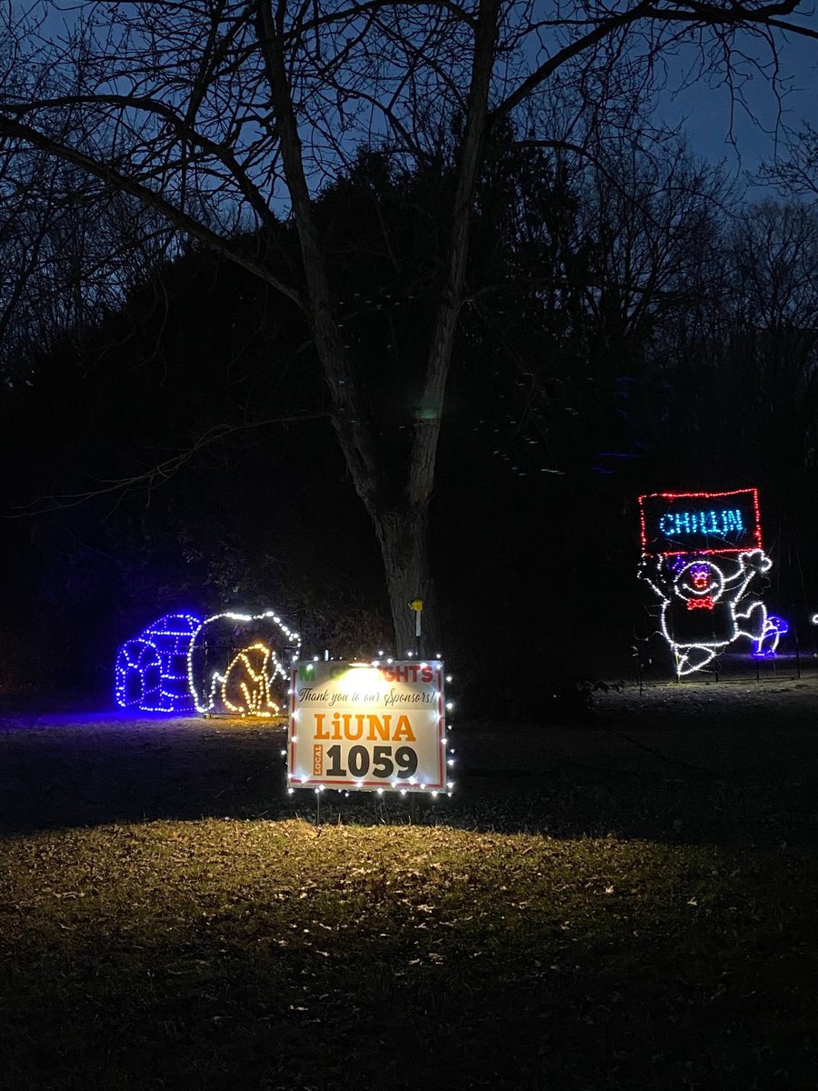Just chillin with our <a href="/LiUNA1059/">LIUNA Local 1059</a> buddies, the polar bear and snowman 🤩

What was your favourite light display?

#ldnont #519london #519ldn #magicoflights #lightdisplay