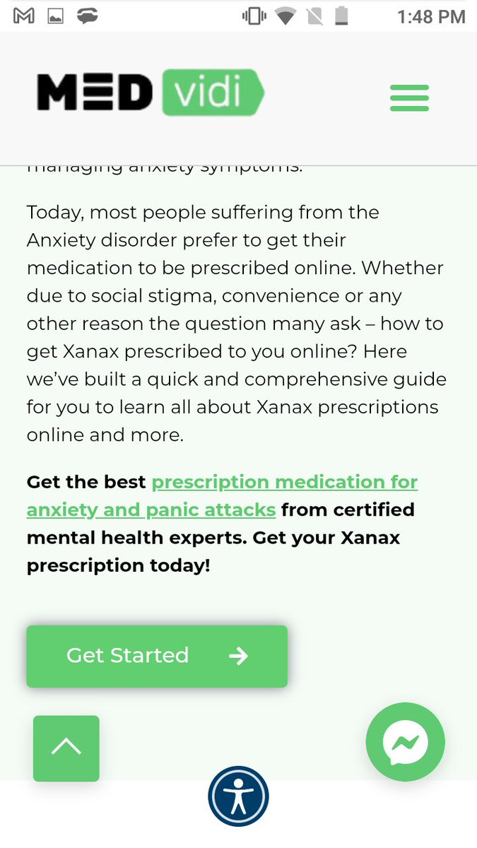 @MEDvidi is a dishonest and intentionally misleads people. They say that you can get prescribed Xanax through them. That's a lie.
You need to have 3 sessions, each costing $150+ then they will prescribe you something but they say they're not allowed to prescribe Xanax.